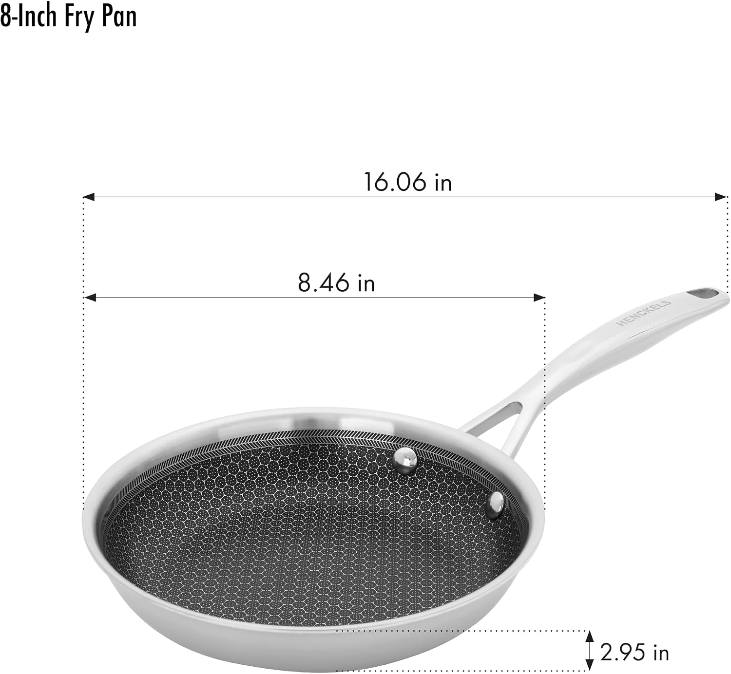 Henckels Paradigm Stainless Steel 10 pc Cookware Set, Tri-Ply Ceramic Nonstick Cookware, Non Toxic Induction Cookware Set, Metal-Utensil & Dishwasher Safe