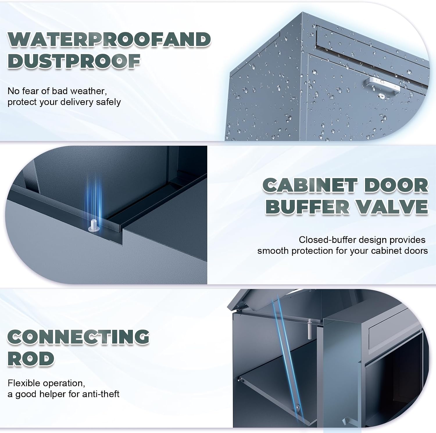 Package Delivery Boxes & Mailbox for Outside, No Assembly Required Large Parcel Drop Box with Keys, Steel Mailbox with Waterproof Anti-Theft Function, Not Easy Deformed for Home, Porch, Business