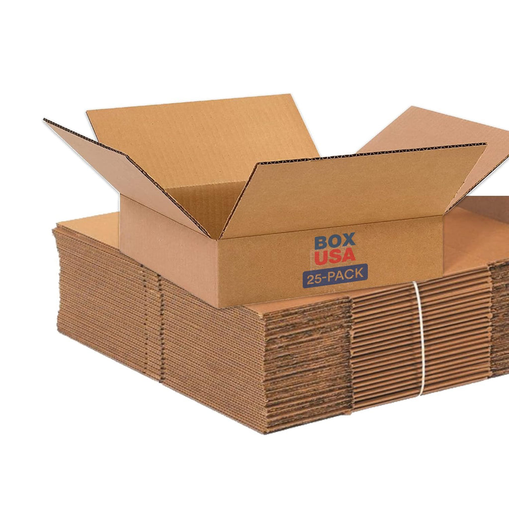 BOX USA Shipping Boxes Flat 16'L x 16'W x 6'H, 25-Pack | Corrugated Cardboard Box for Packing, Moving and Storage