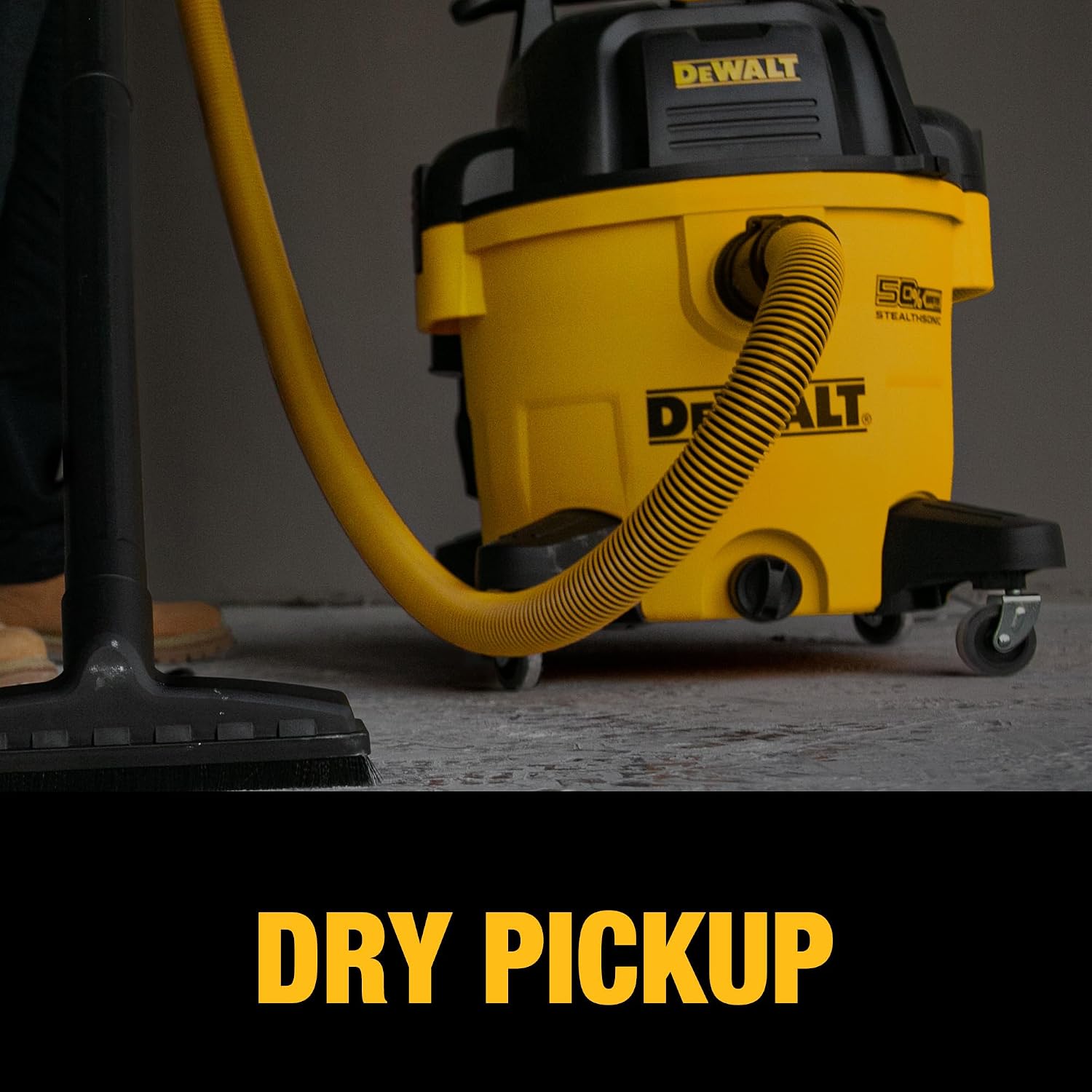 DEWALT 9 Gallon STEALTHSONIC Ultra Quiet Poly Shop Vacuum Wet/Dry, DXV09P-QTA Noise Reduction Vac for Shop, Heavy Duty Shop Vacuum