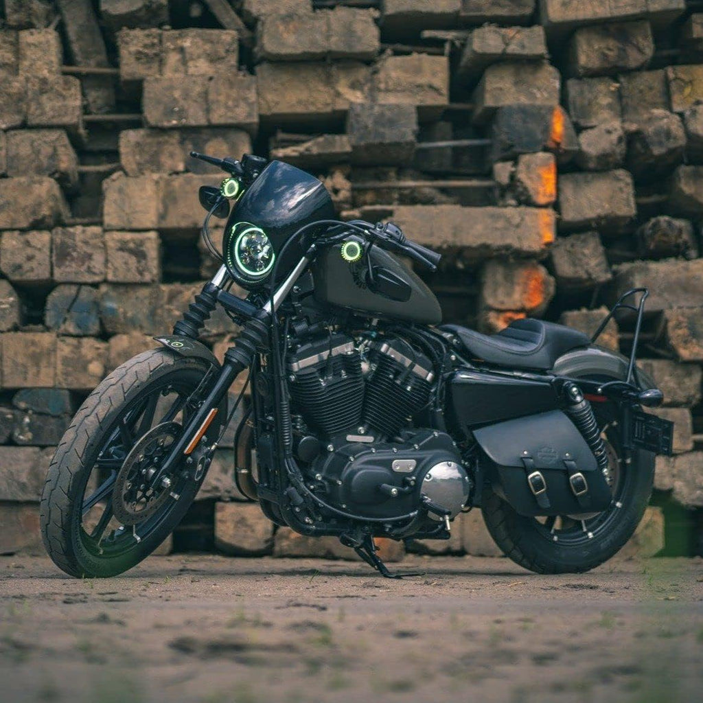 Eagle Lights 8748TS-C-EE 2' Front LED Turn Signals with White Halo Running Lights Compatible With Harley Davidson® Motorcycles - Generation I / 1157 Base/Add Clear Lenses/Add Load Equalizer