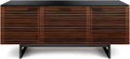 BDI Furniture Corridor 8177-65'' TV Stand for TVs up to 70' with Soundbar Shelf, Storage Drawer, Cable Management, Remote-Friendly Louver Doors, Satin-Etched Glass Top, Chocolate Stained Walnut