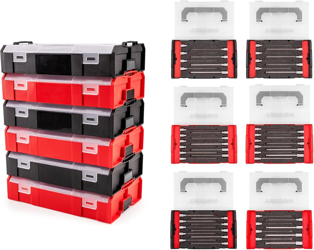 TEKTON 3/8 Inch Drive Long Bit Socket Set with Mini Stacking Tool Boxes (56-Piece) | SHB91706