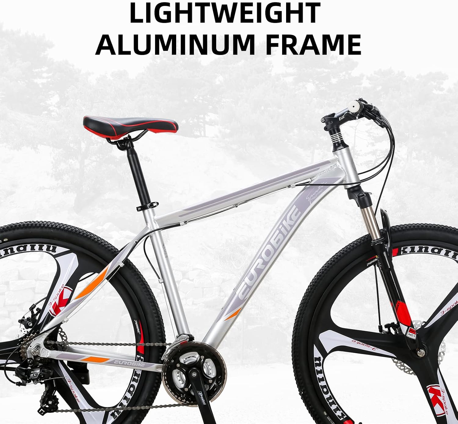 EUROBIKE 29' /27.5' Mountain Bike，29' Men Mountain Bike, Lightweight Aluminum Frame,Front Suspension Daul Disc Brakes 21 Speed Bicycles for Mens Bikes Mountain Bike for Adults