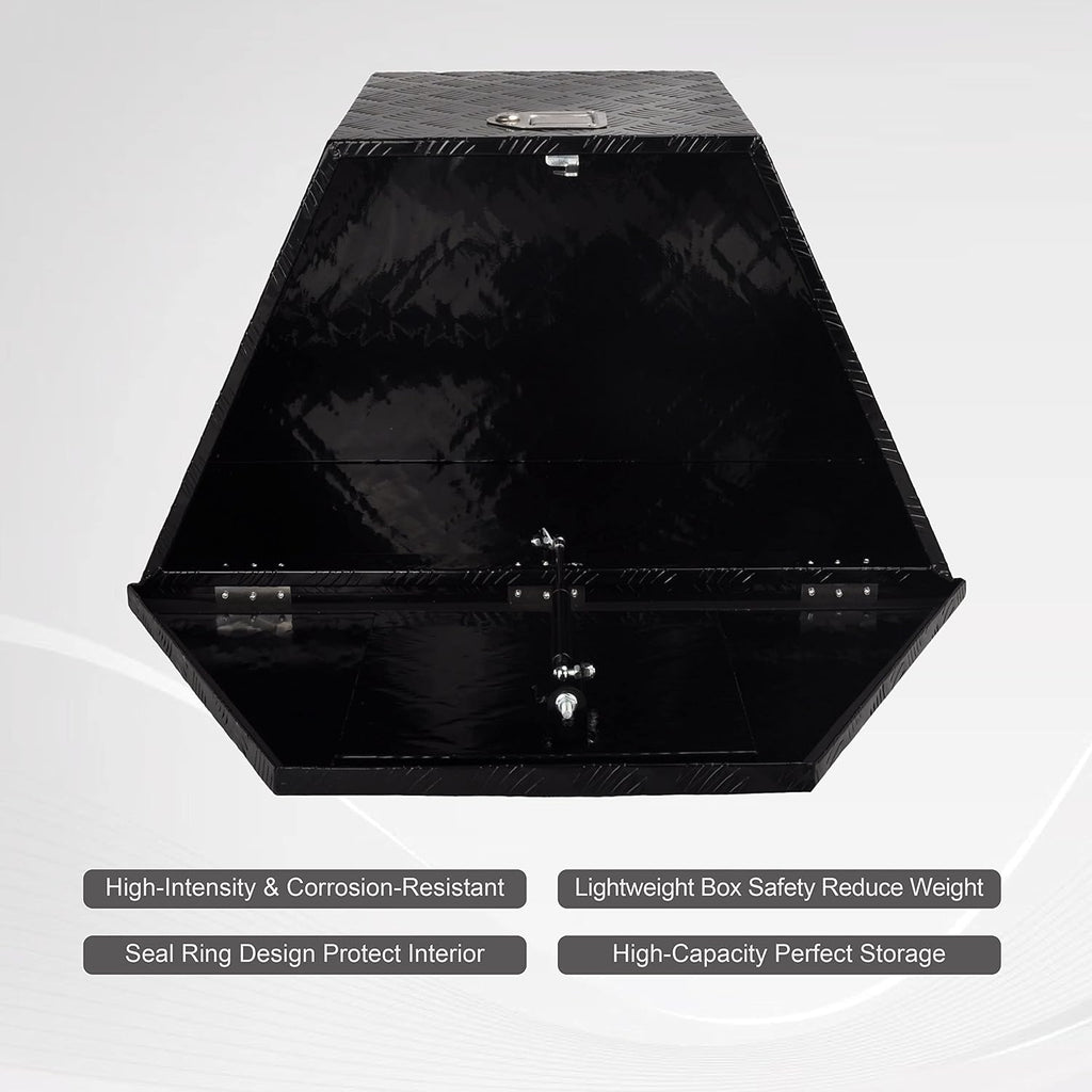 33'(L) x 19'(W) x 18'(H) Aluminum Storage Box for Utility Trailers, RV Storage Organizer with Lock & Keys - Black