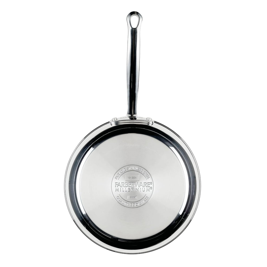 Farberware Millennium Stainless Steel Pots and Pans with Lids, Induction Ready, Compatible with All Cooktops, Metal Utensil Safe, 10 Piece Cookware Set, Dishwasher Safe - Stainless Steel
