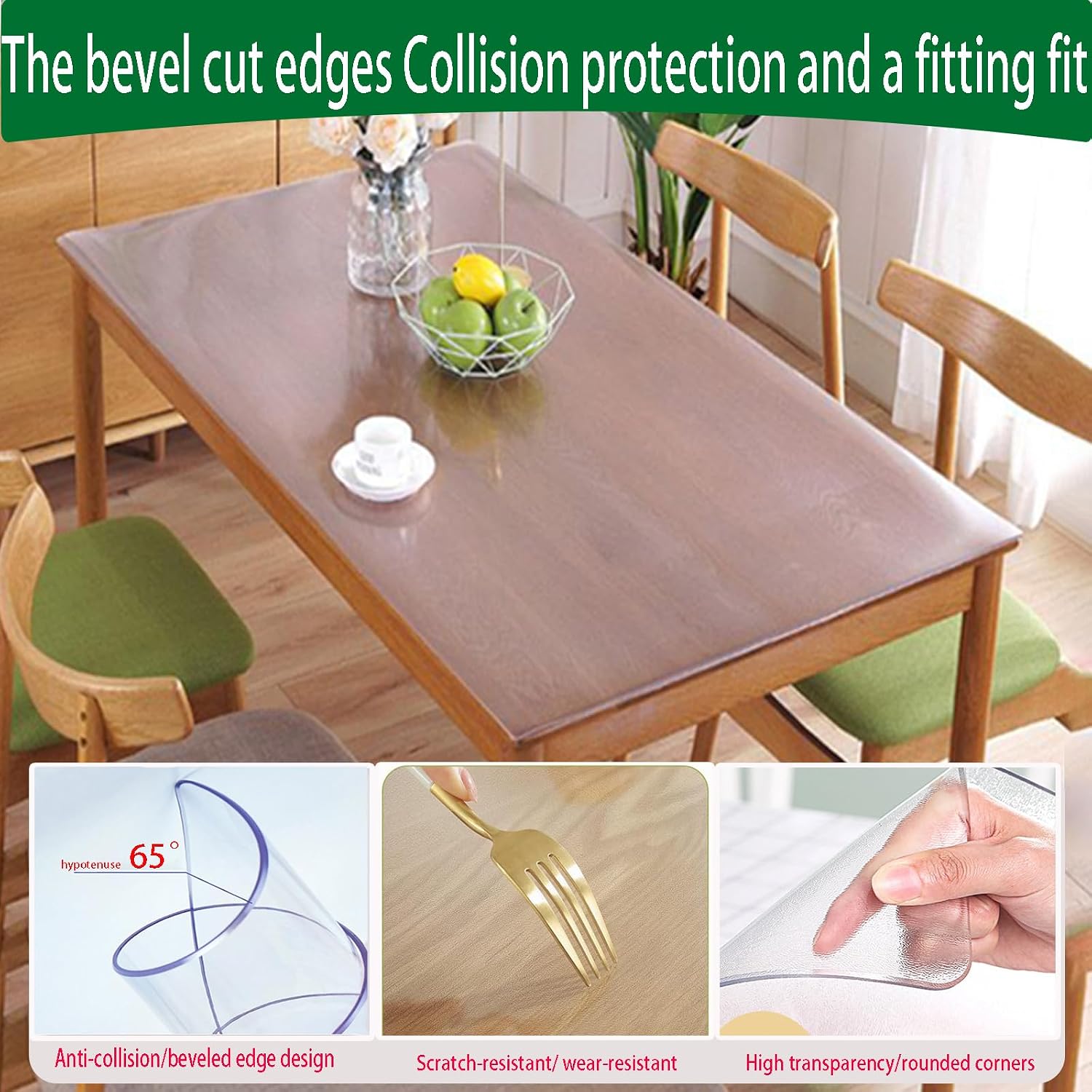 Frosted 2mm Thick Plastic Table Cover Transparent,54x81 Inch Clear PVC Desk Mat Protector,Oil-Proof Vinyl Tablecloth Easy Cleaning Desk Pad Clear Table Protector for Coffee Dining Room Tabletop