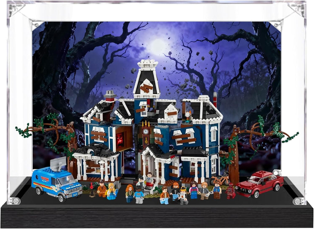 Acrylic Display Case for Lego 11370 Stranger Things: The Creel House Model, 3mm Dustproof Display Box, Display Case Compatible with Lego 11370(Model Not Included) (Background 3MM B)