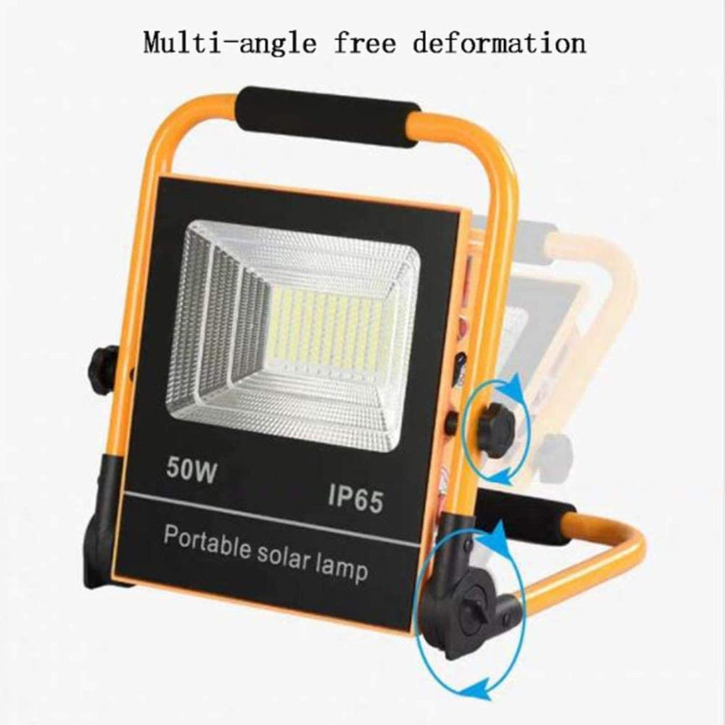 Solar Flood Lights 50W Led Work Light,Rechargeable Portable Waterproof Solar Led Flood Lights for Outdoor Camping Hiking Emergency Car Repairing,