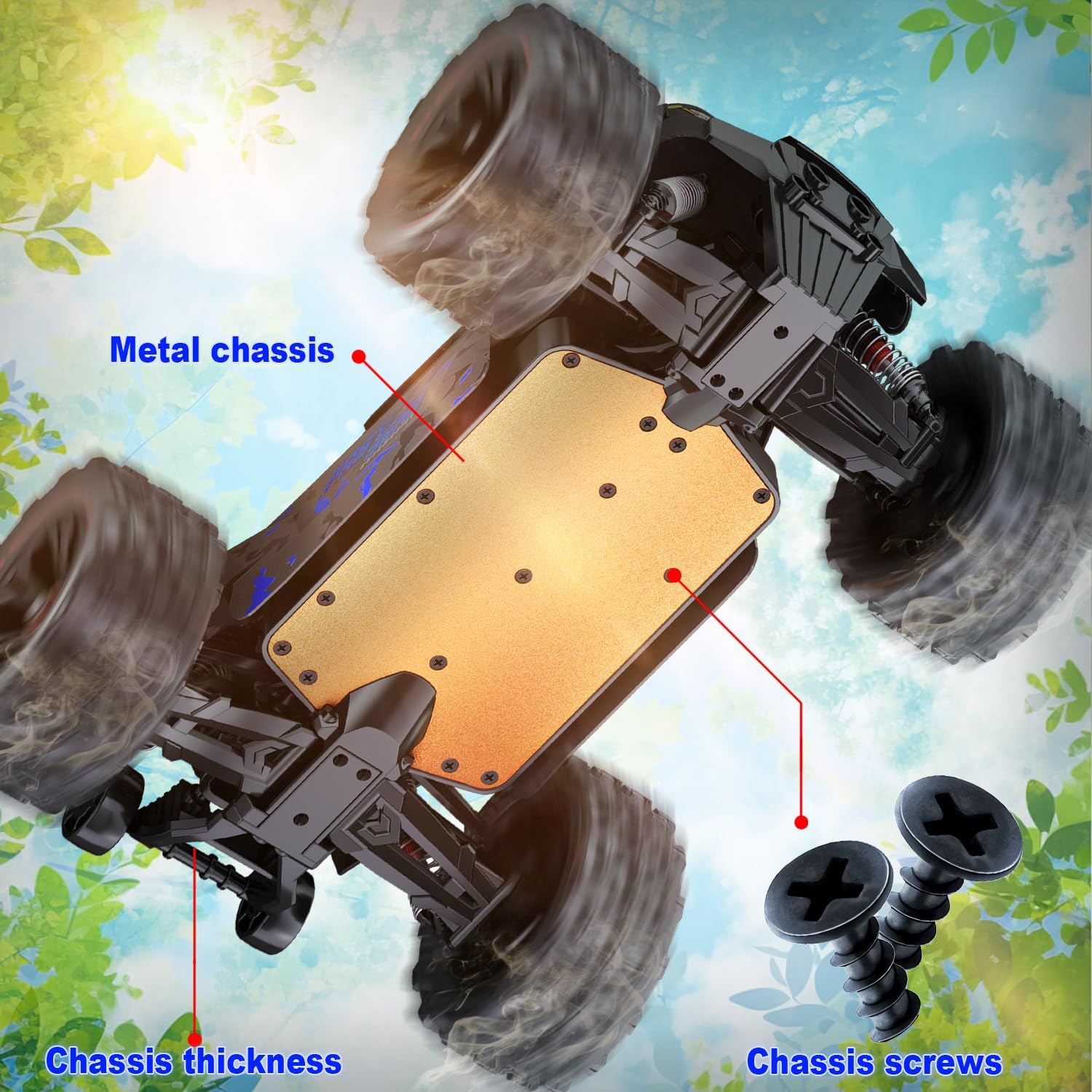 1:14 Scale RC Cars for Adults, 60KPH High Speed RC Truggy, 4X4 Off-Road Remote Control Truck, Waterproof Electric Car with 2S Battery, All Terrain RC Vehicle for Snow, Sand, Beach & Rocky Surfaces