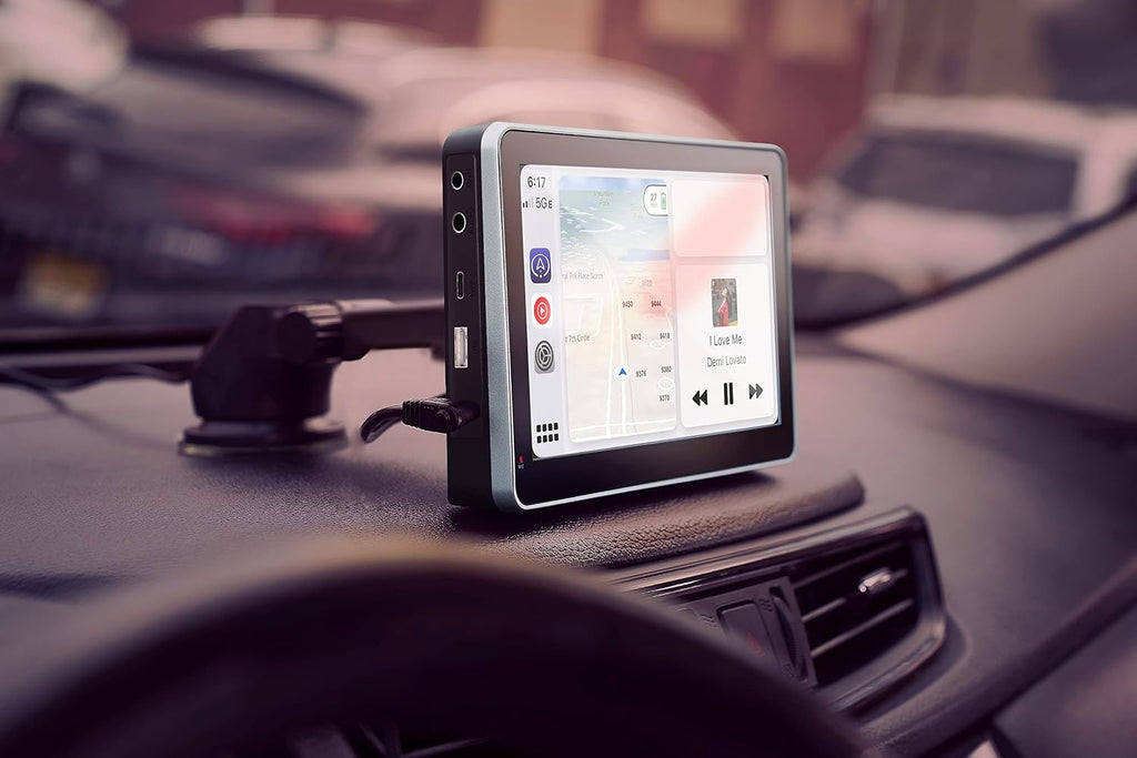 Car and Driver INTELLIDASH PRO Wireless Apple Carplay ONLY 7'' IPS Touchscreen with Bluetooth, SiriusXM, Siri Assistant. Dash Windshield Mounted