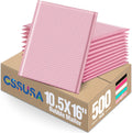 GSSUSA Large Bubble Mailers 10.5x16 Inch 500 Pack Light Pink Padded Envelopes, Strong Adhesion Self-Seal Bubble Envelopes for Mailing Clothes,Magazines