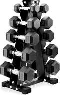 BalanceFrom Rubber Coated Hex Dumbbell Weight Set with Storage Rack, 100LB or 150LB or 200LB Set, 5-20 lbs or 5-25 lbs or 10-30 lbs Pairs