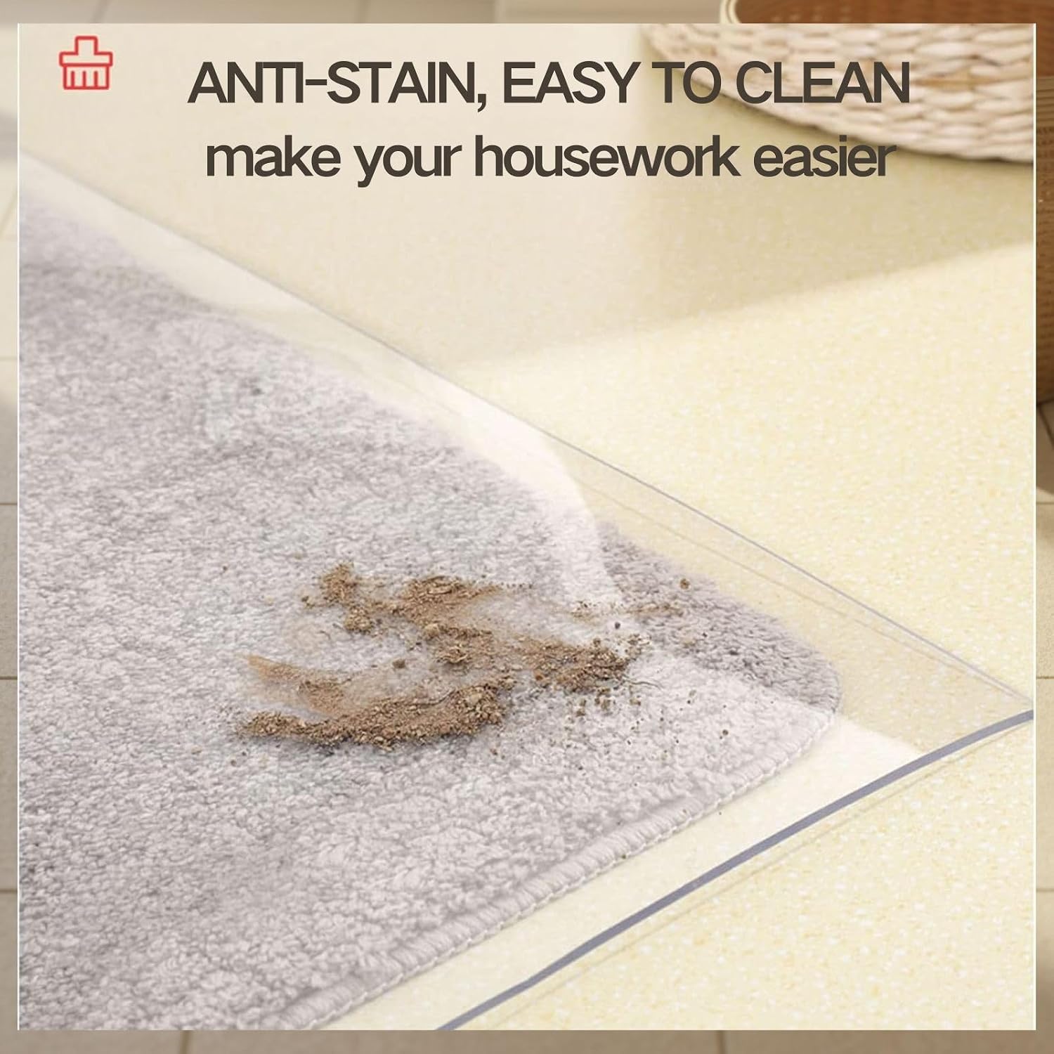 PVC Rolling Chair Mat for Carpet，Clear Office Chair Mats for Hard Floors 0.08in Transparent Wood Tile Protection Mat，Scratch Resistant Computer Floor Mats，Easy Glide(72' x 79')