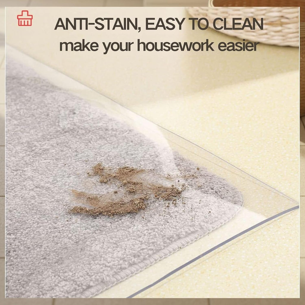 PVC Rolling Chair Mat for Carpet，Clear Office Chair Mats for Hard Floors 0.08in Transparent Wood Tile Protection Mat，Scratch Resistant Computer Floor Mats，Easy Glide(70' x 88')