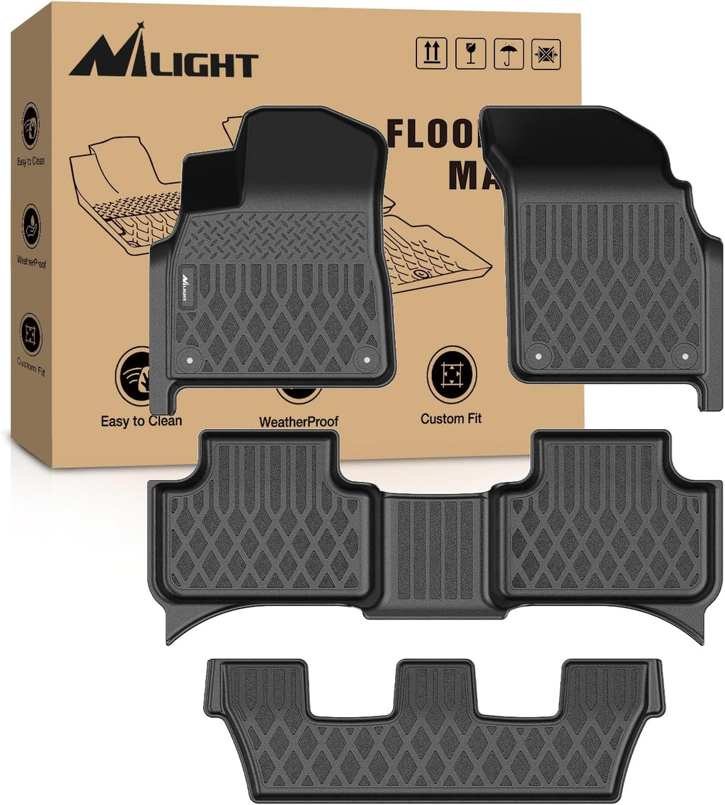 Nilight TPE Floor Mats for Audi Q7 SQ7 2017-2026,Audi Q8 2019 2020 2021 2022 2023 2024 2025 2026 All Weather Custom Fit Heavy Duty Floor Liners