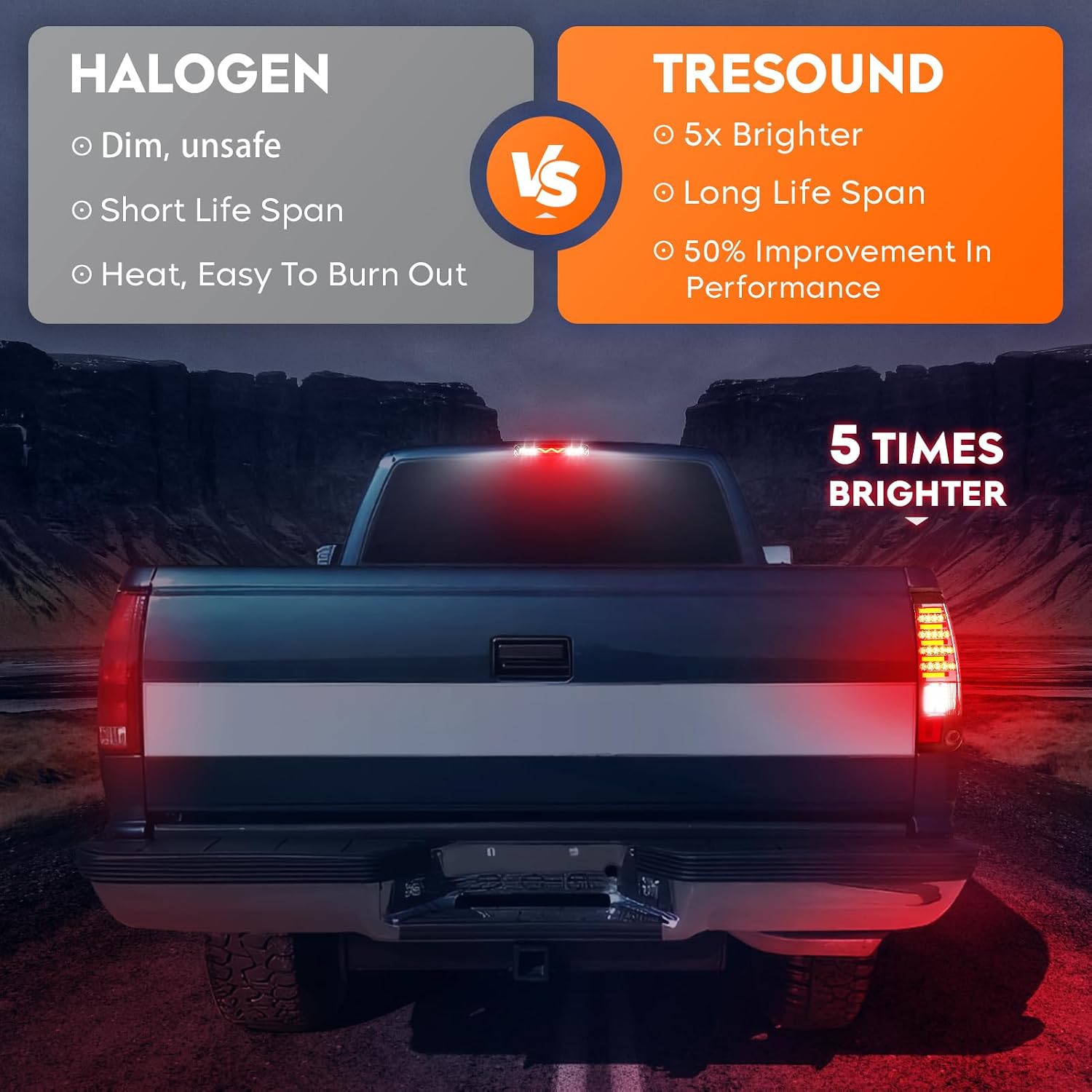Tail Light + 3rd Brake Cargo Lamp for Chevy Silverado 1500 2500 2003-2006, Silverado Sierra 1500 1500HD 2500HD Classic 07, Sierra 1500 04-06, 1500HD 05-06, 2500 HD 3500 04-06 Rear LED Taillight