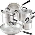 KitchenAid Stainless Steel Cookware Induction Pots and Pans Set, 10-Piece, Brushed Stainless Steel