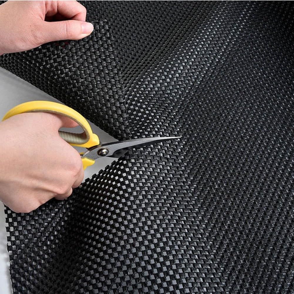 GZHERVICES Shelf Liner, Multi-Purpose Anti Slip/Non-Slip Carpet Rug Mat Non-Adhesive Drawer Liners Waterproof Shelf Cabinet Liner for Car Pantry (Color : Black, Size : 0.6x15m)