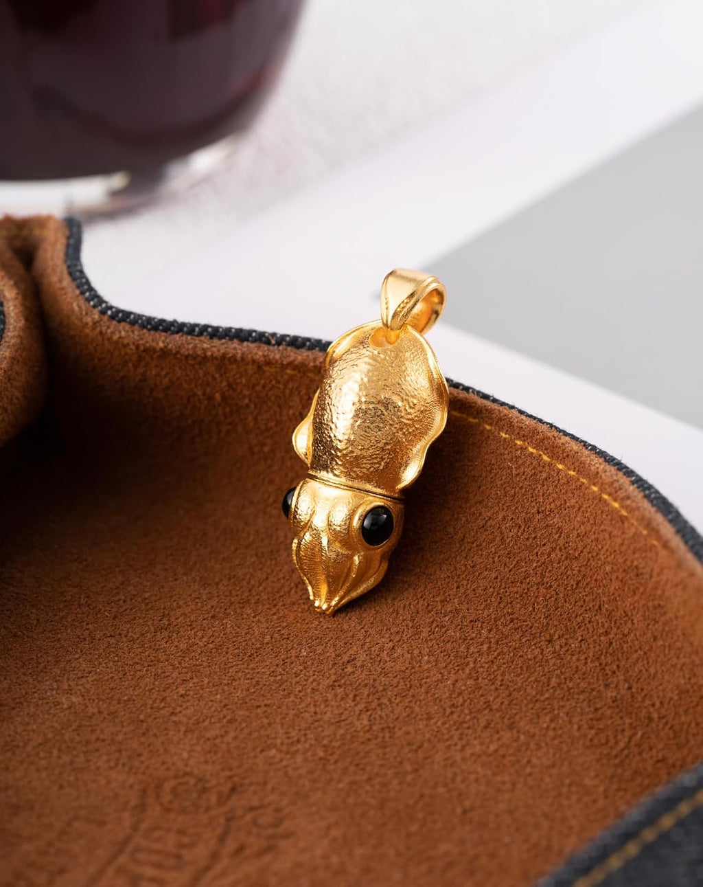 COPPERTIST.WU Cuttlefish Box Opener Pendant Necklace Cute Box Cutter Dangle Charm Squid Jewelry Gift for Men Women (Chain not included)