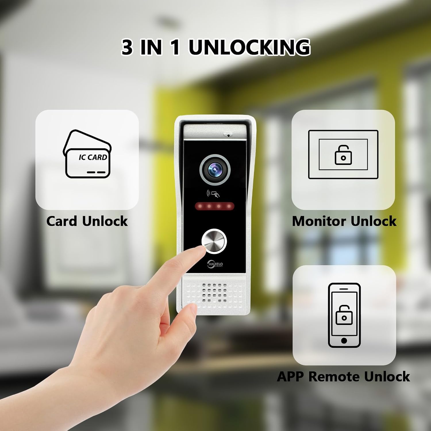 Wired Smart Video Apartments Intercom System,10 Inch Monitors with 1080P Doorbell Camera,3-in-1 Unlocking,TUYA WiFi Door Phone Kits, Ideal for Villas & Homes (2 doorbell + 3 Monitor)