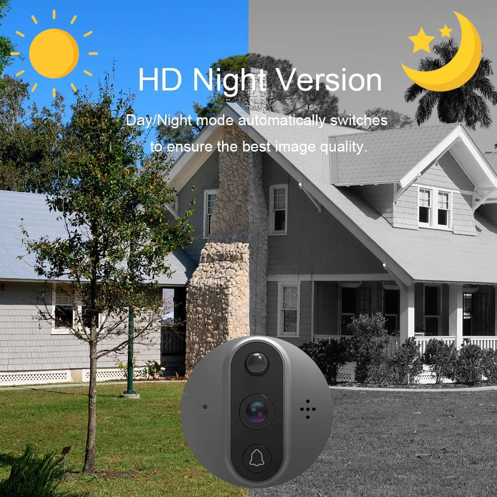 ANJIELO SMART Peephole Camera, WiFi Video Doorbell Camera with Chime, Motion Detection, Night Vision, 2-Way Audio, Cloud Storage, 4.3 Inch LCD Screen Monitor, No TF Card Included