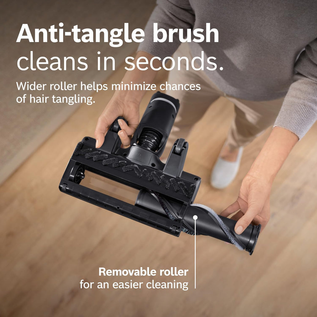 Bosch Unlimited 9 Cordless Stick Vacuum Cleaner - Up to 60 Min Battery, Multi-Surface, Vacuums Pet Hair, Hard Floors and Carpets, HEPA Filter, MicroClean Brush, 3 Accessories, White