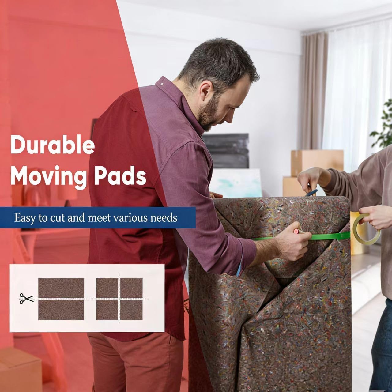 ZENY Moving Blankets, 12 Pack, 54'' x 72'', 21 lb/dz, Economy Shipping Packing Blankets for Moving and Storage (36 Pack)