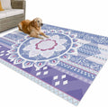 Outdoor Rug 4x6ft Lavender Bohemia Flower Texture Patio Area Rugs Waterproof Easy Cleaning Non Shedding Thick Mats Geometric Carpet for Indoor Outdoor Porch Deck Backyard Balcony