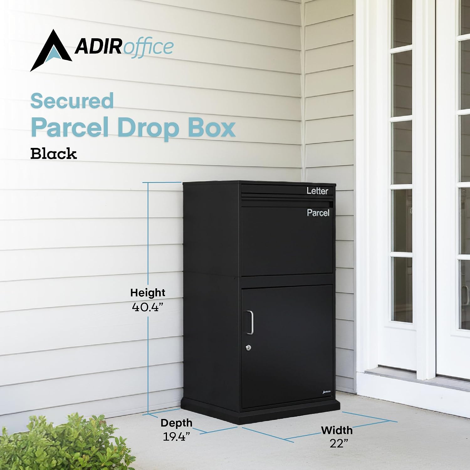 AdirOffice Mailbox - Drop Box with Lock and Keys- Mailbox and Cash Drop Box for House, Apartments and Businesses After Hours Deposits - Outdoor Package Delivery Box - Anti-Theft Resistant