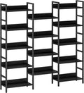 IRONCK Bookshelf, Bookshelves and Bookcases, 5 Tiers Bookshelf with Baffles, Large Book Shelf with Metal Shelving, Triple Wide Shelves for Living Room, Home Office