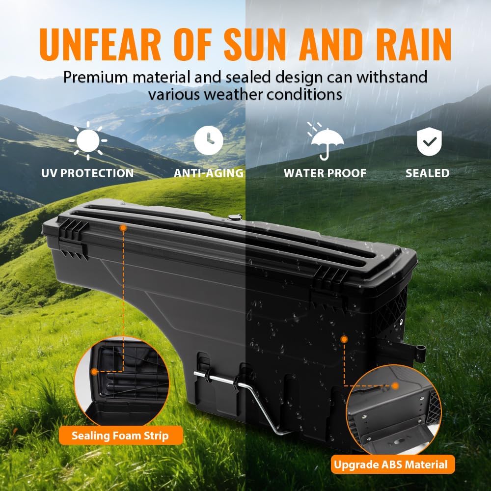 G-PLUS Truck Bed Storage Box Compatible With Ford F250 F350 Super Duty 2017-2020,Tool Box Left 2PCS Set Driver & Right Passenger Side