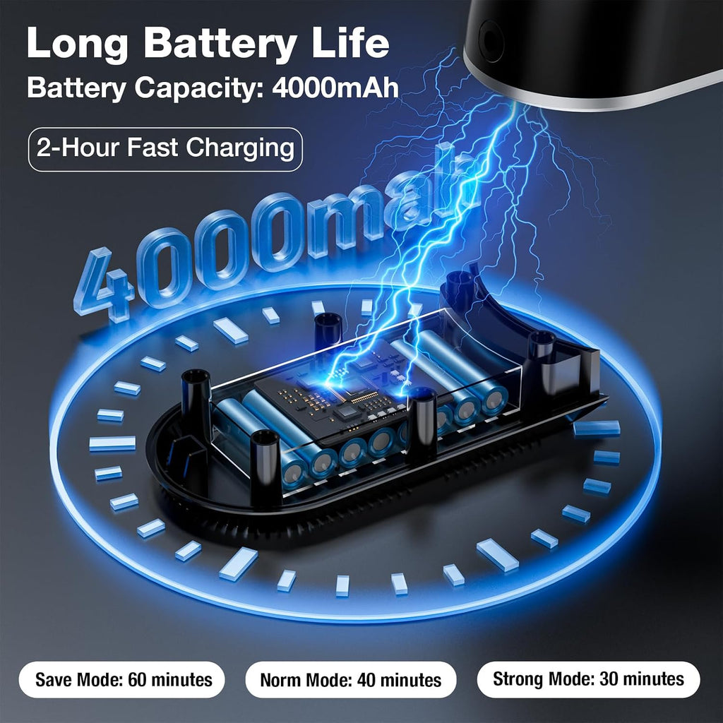 Cordless Vacuum Cleaner, 600W 50000PA Stick Vacuum Cleaners and Mop In One,4000mAh Battery with 60 Min Runtime, LED Screen and Green Headlights, Handheld Vacuum for Pet Hair Floors Carpet Sofa