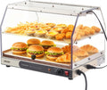 VEVOR 2-Tier Commercial Food Warmer Display, 450W Food Display Warmer with Light, Detachable Shelves and Double-Sided Door Design, 85℉~185℉ Air Heating, 48L for Hamburger, Pizza, Bread, Fried Chicken