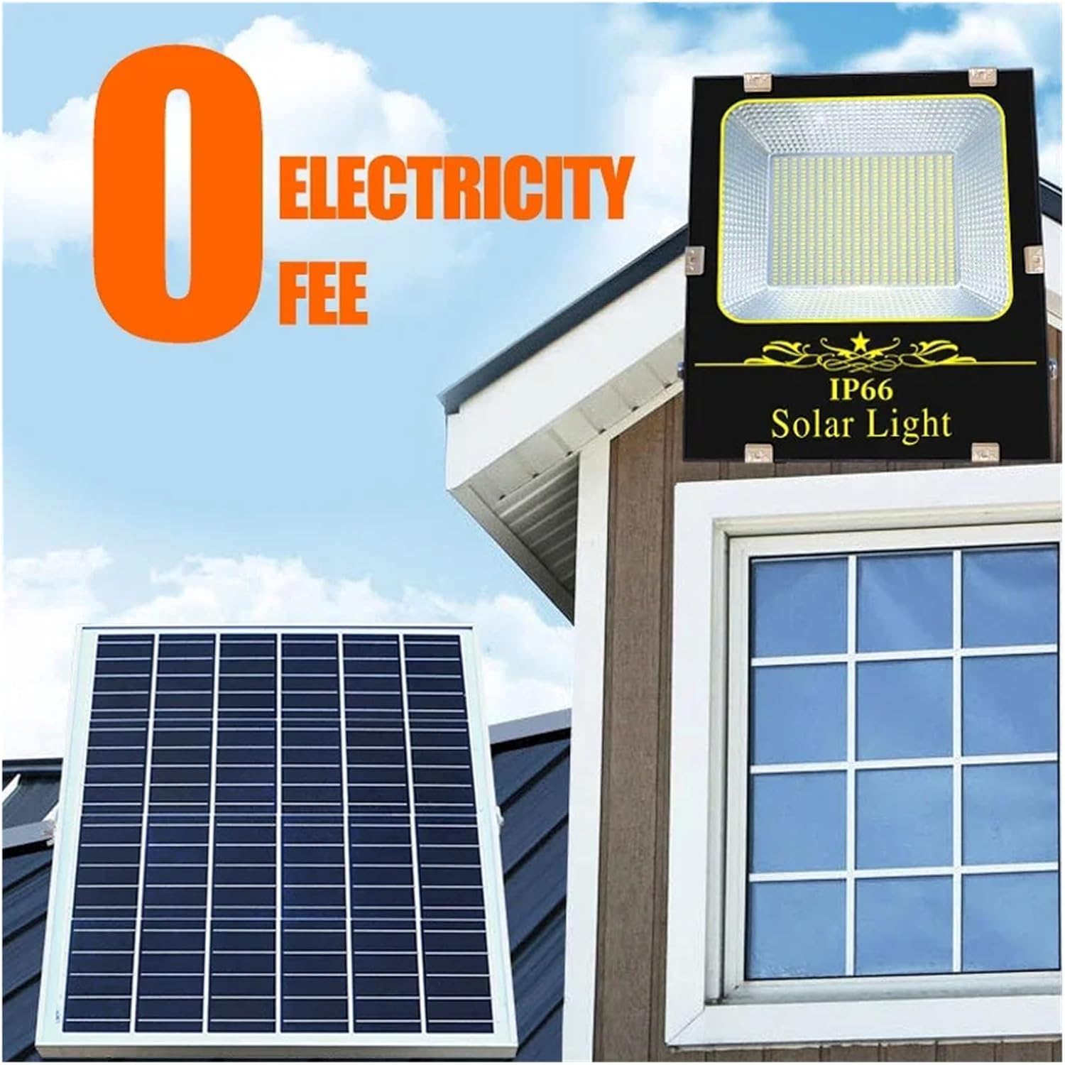 2000W Led Flood Lamp Solar Lights Outdoor Garden Led Refletor Buildings Sunlight Waterproof Lamp Spotlight Emergency Wall Light for Court,Garden,Warehouse,300W