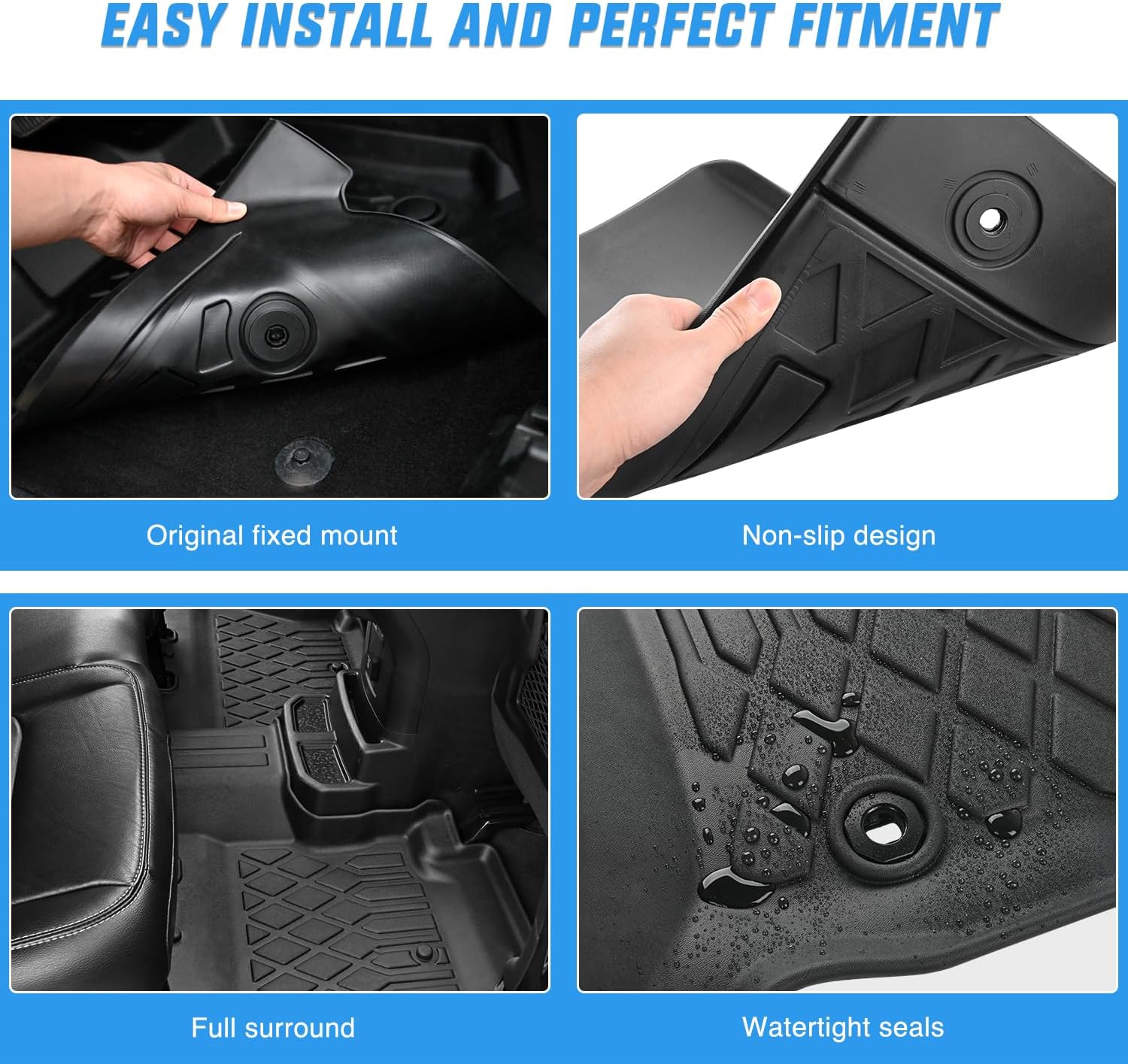 Nilight TPE Floor Mats for BMW X3 30i M40i 30e 2018 2019 2020 2021 2022 2023 2024/2019-2024 BMW X4 M M40i xDrive30i, All Weather Custom Fit Heavy Duty Floor Liners