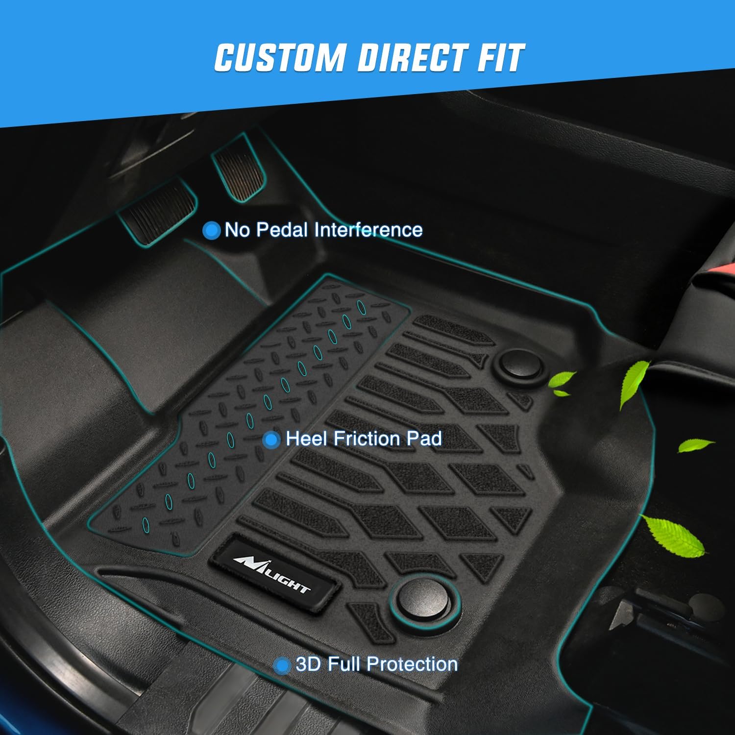 Nilight TPE Floor Mats for Chevy Malibu 2013 2014 2015, 2016 Chevrolet Malibu Limited Only, All Weather Custom Fit Heavy Duty Floor Liners