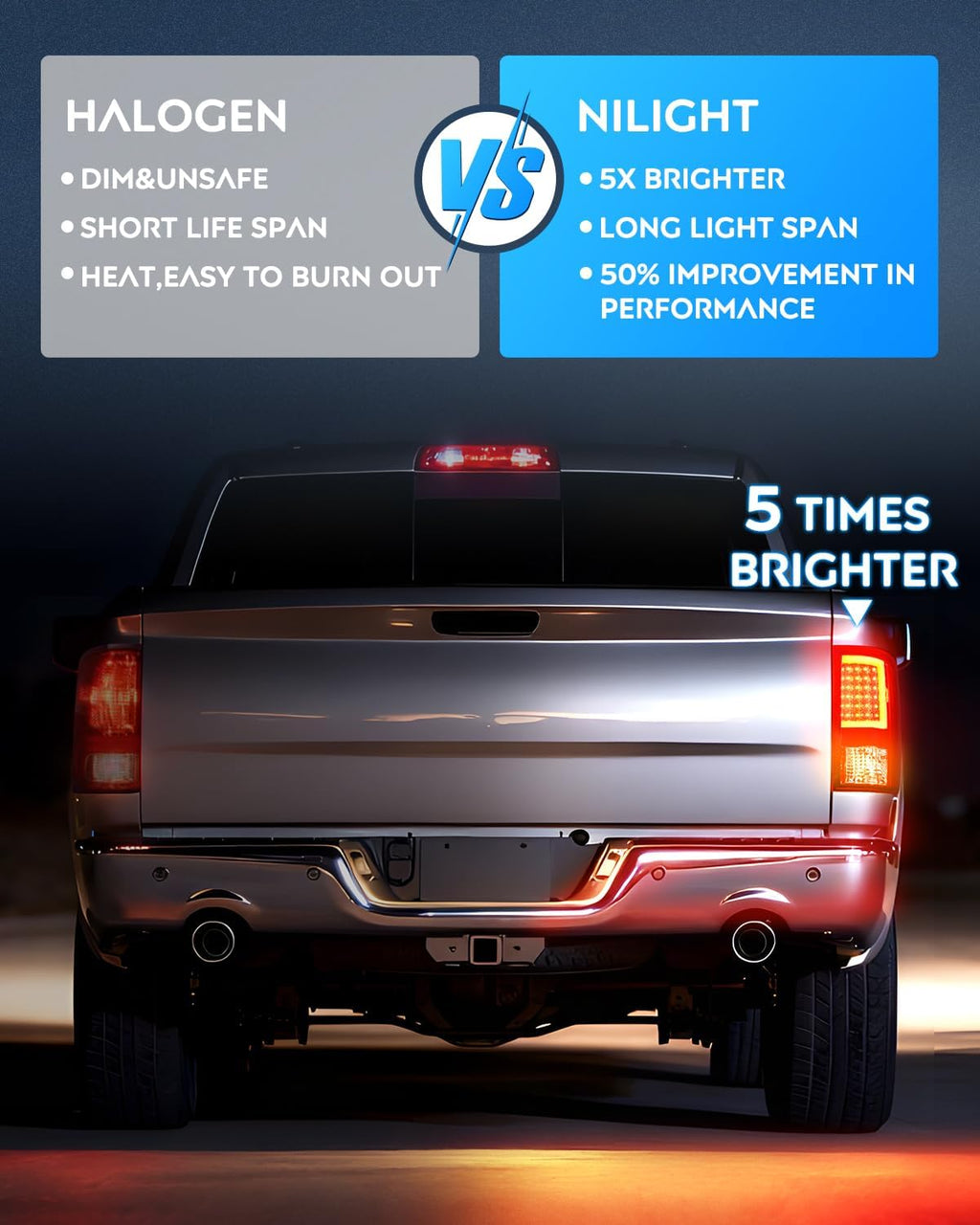 Nilight Taillight Assembly Compatible with 2009 2010 2011 2012 2013 2014 2015 2016 2017 2018 Dodge Ram 1500 2010-2018 Ram 2500 3500 Incandescent Type Upgrade LED Tube Tail Lights Rear Brake Lamps