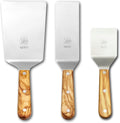 DUE BUO I SET of Wide Spatula & Small Spatula & Narrow Spatula – Olive wood handle
