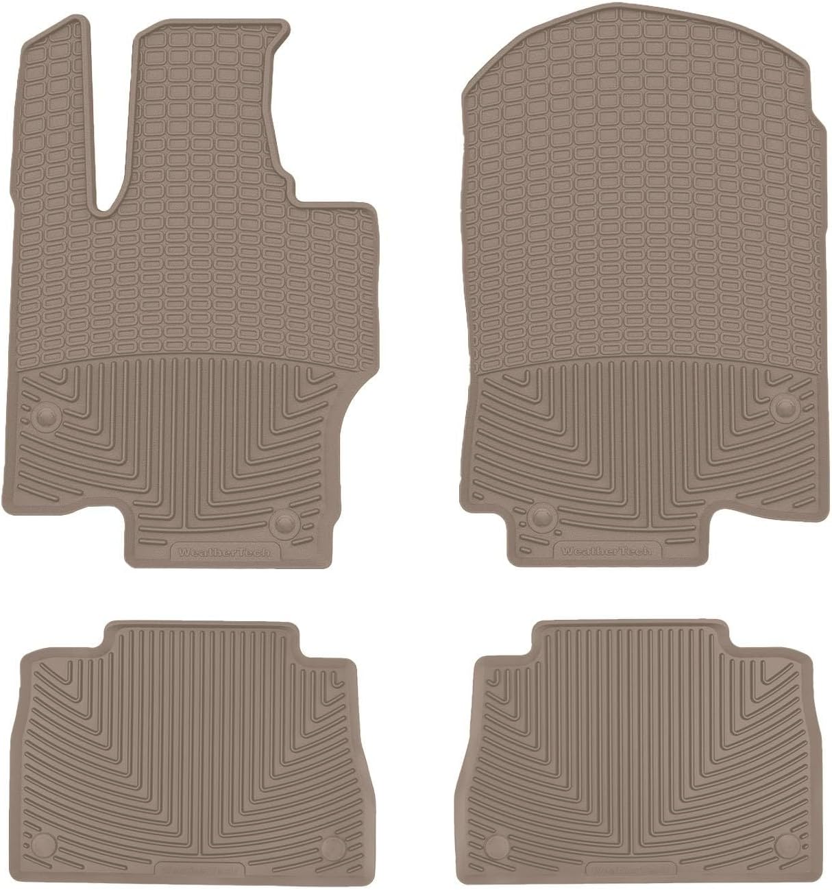 WeatherTech All-Weather Floor Mats for Mercedes AMG GLE 63 S Coupe, GLE Coupe, AMG GLE 53 Coupe - 1st & 2nd Row (W606TN-W641TN), Tan