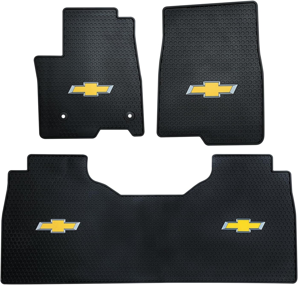 Lloyd Mats Signature Rubber All Weather Floor Mats for Chevy Silverado 1500/2500/3500 2019-ON Double or Crew Cab - 3PC Fronts + Rear