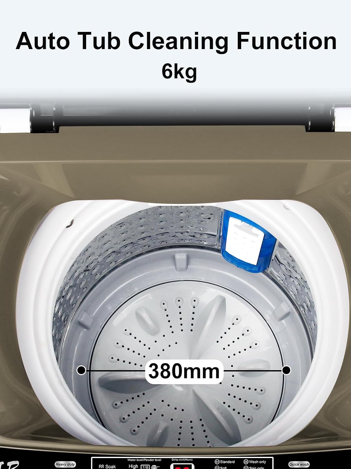 Full-Automatic Washing Machine 17.7 lbs Small Compact Portable 10 Wash Program & 8 Water Level Compact Washer with LED Display Ideal for Apartments, RV, Camping, Gold