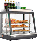 VEVOR 3-Tier Commercial Food Warmer Display, 1200W Food Display Warmer with LED Light, Top Storage and Adjustable Shelves, 86℉~185℉ Steam Heating, 75L for Hamburger, Pizza, Bread, Fried Chicken