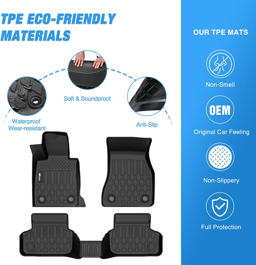 Nilight TPE Floor Mats for BMW 5 Series G30 520i 530e 530i 535i 540i 540d 550i 2017 2018 2019 2020 2021 2022 2023, All Weather Custom Fit Heavy Duty Floor Liners