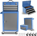 Rolling Garage Workshop Tool Organizer: Detachable 3 Drawer Tool Chest with Large Storage Cabinet and Adjustable Shelf