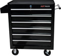 6-Drawer Tool Cart on Wheels, Drawers Rolling Tool Chest with Key Lock, Mobile Trolley Organizer Tools Box with Locking Wheels & Ball Bearing Drawers for Garage,Warehouse,Repair Shop (Black)