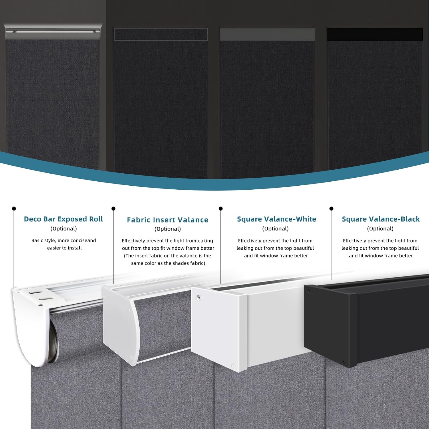 Smart Blinds,Motorized Blackout Shades for Windows,Compatible with Alexa,Google Home,Automatic Blackout Roller Shade,Rechargeable Battery Shades,Dark Anchor Grey