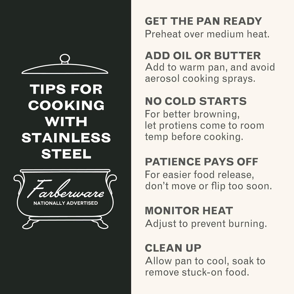 Farberware Classic Series Anniversary Edition Cookware Set, 8-Piece, Stainless Steel Pot and Pan Set