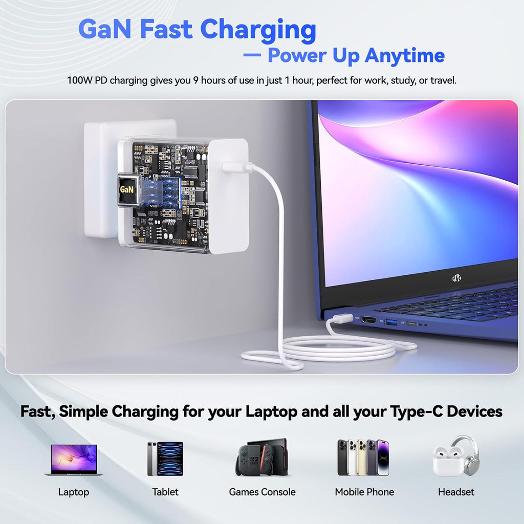 NIMO 17.3' Laptop, AMD Ryzen 7 7735HS (8C/16T, up to 4.75GHz), 16GB DDR5 RAM, 512GB PCIe 4.0 SSD, 100W PD Fast Charging, FHD Anti-Glare Display, Fingerprint, Backlit KB w/Numpad, WiFi 6, Win 11