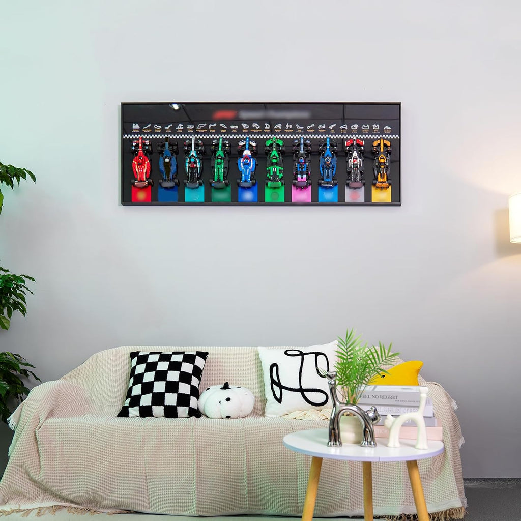 WETCEAOM Display Wallboard Compatible with Lego Speed Champions 66082, 10 Mini Cars Display Frame Wall Mount (77242–77251), Transform Models into Wall Art Display (Models Not Included!) (Black)